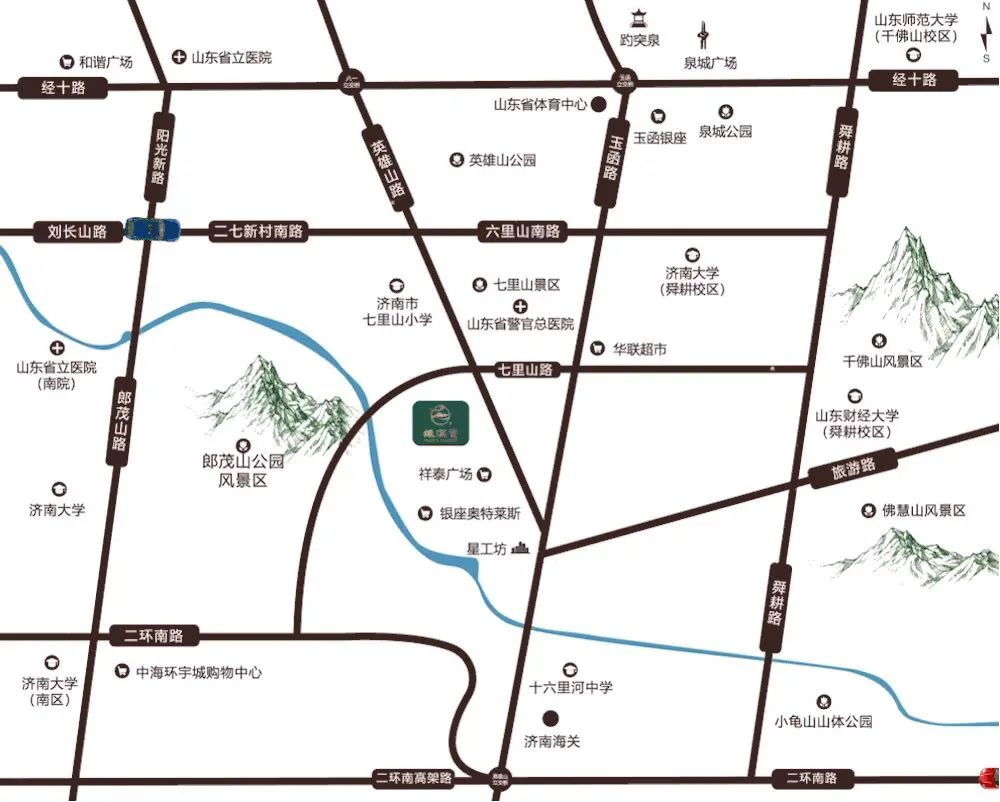 济南蓝石缘溪堂区位图